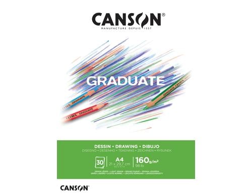 Canson Block Graduate Zeichnen weiss A4 160g/m2, 30Bl, leicht gekörnt, FSC