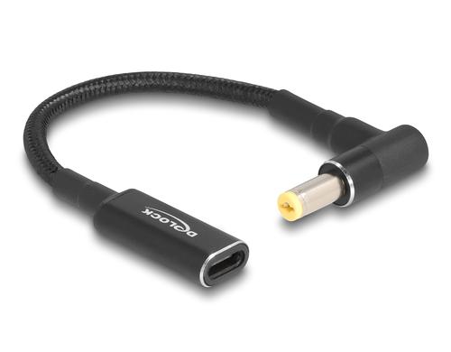 Delock Ladekabel USB-C zu Acer 5,5x1,7mm Buchse zu Stecker, 90° gewinkelt, 15cm
