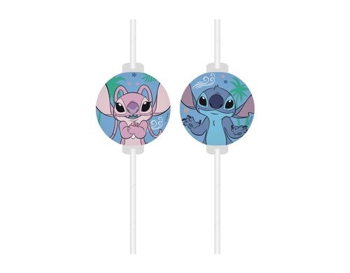Fiesta Papierstrohhalme Stitch blau, 4 Stück, Papier FSC