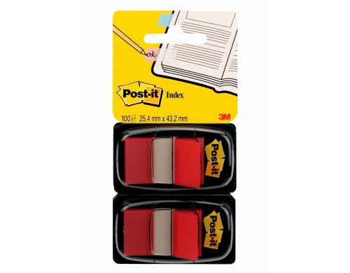 3M Post-it Index 680-RD2 rot 2 x 50 Streifen à 25.4 x 43.2 mm