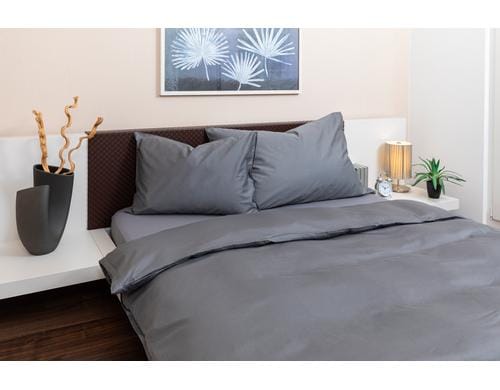 COCON Duvetbezug Satin TC300 200x210 cm, grau