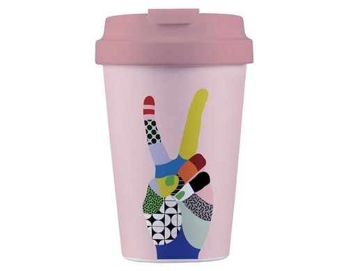 BioLoco, Outdoor-Becher Easy Cup-Peace 350 350ml, wiederverschliessbarer Deckel