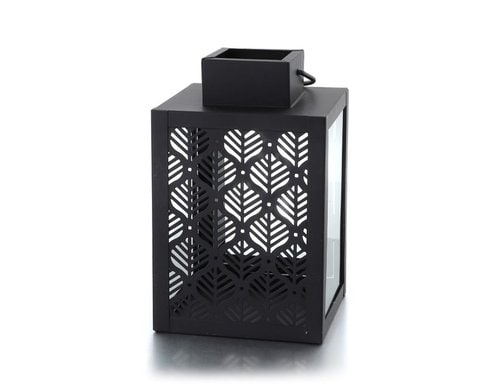 balthasar Laterne Leaf, Schwarz 10x16x10 cm (NxHxT), Metall