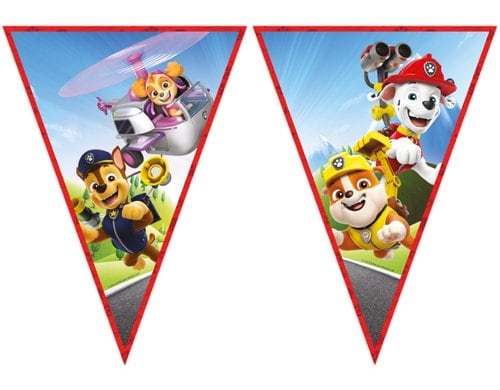 Fiesta Girlande Flaggen Paw Patrol 9 Flaggen, 1 Stk, Papier FSC