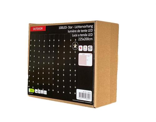 Dameco LED Lichtervorhang Sterne Outdoor, 100 LED, BxH: 2.25x2m, Timer