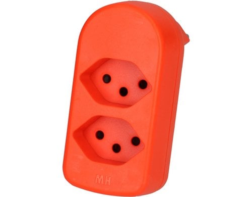 Abzweigstecker maxADAPTturn 2x Typ 13 fl-orange drehbar BS