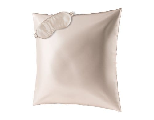 Ailoria BEAUTY SLEEP (80x80cm) Beiige 1x Silk pillow case, 1x Sleeping mask