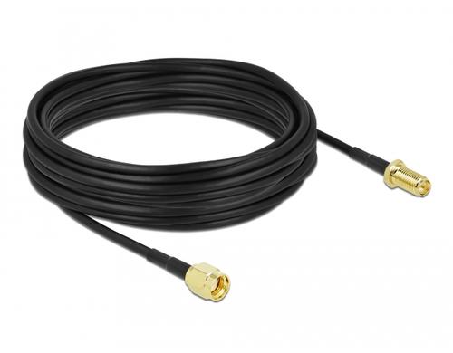 Delock WLAN-Antennenkabel, 0.99dB/m RP-SMA Stecker - RP-SMA Buchse, CFD100 ,10m