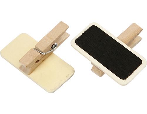 Creativ Company Mini Kreidetafel mit Klammern, 4x2cm, 12 Stück