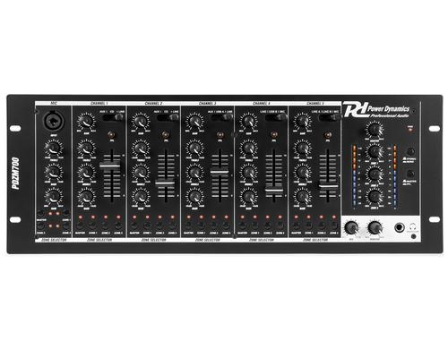Power Dynamics PDZM700 Analoger 6-Kanal 4-Zonen Mischer, 19