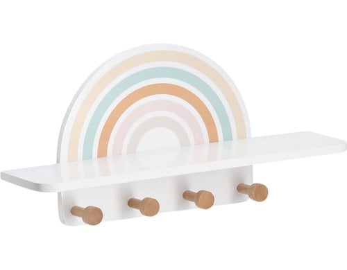 Zeller Present Kinder-Wandgarderobe Rainbow 48x13x24cm , Kiefer