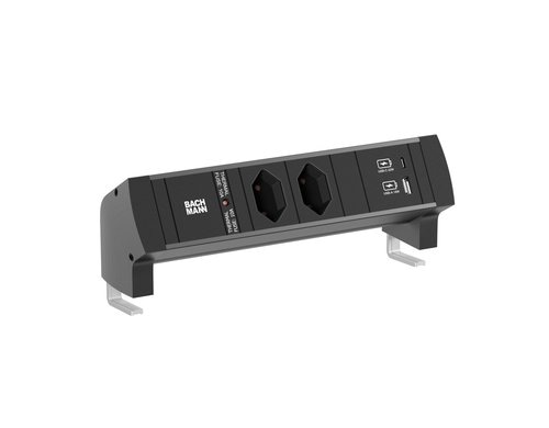 Bachmann DESK STYLE Steckdosenleiste 2xCH T13 1xUSB A/C 22W 2,0m T12, sz