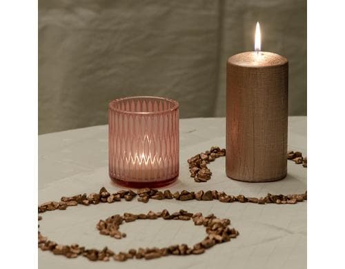 balthasar Windlicht Crystal, Rosa Glas, 7.8x9 cm (DxH)