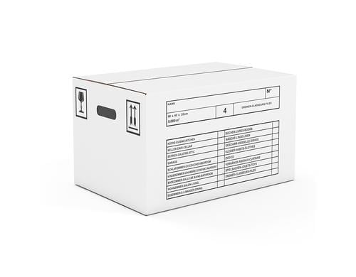 Antalis Umzugskarton 2-wellig weiss für Ordner, 600x400x350mm, 10 Stück