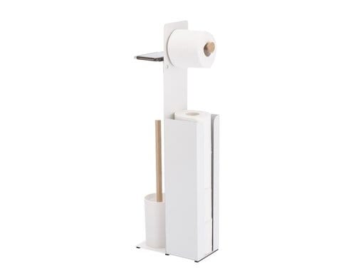 Spirella WC-Garnitur Yoni weiss matt/Bambus, inkl. Papierreserve