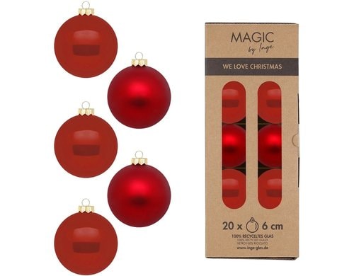 Inge Weihnachtskugel Classic Chianti 20 Stück, Glas, 6 cm