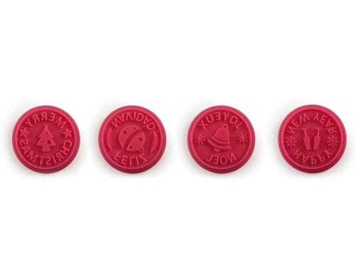 Ibili Set 4 Guetzli-Keks-/Brotstempel x-Mas Silikon 6,6 cm