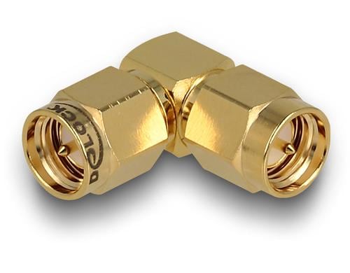 Delock Adapter SMA Stecker zu SMA Stecker 90° gewinkelt