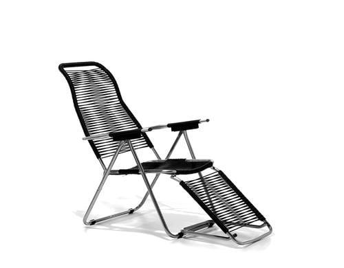 FIAM Liegestuhl Spaghetti 081 Schwarz mit Alu Gestell