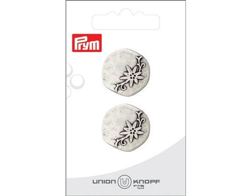 Bu Prym  Knopf Metall-Knopf Öse 23 mm, Karte 2 Stück altsilber