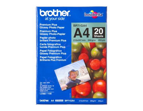 Brother Glossy Fotopapier, 260g, A4, 20 Blatt,