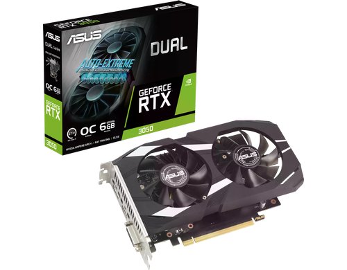 ASUS DUAL RTX3050 O6G, GDDR6 GeForce RTX3050, 1x DVI, 1x HDMI, 1x DP