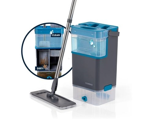 CLEANmaxx Komfort-Mopp 7l - Grau/Blau 2 Kammer-System