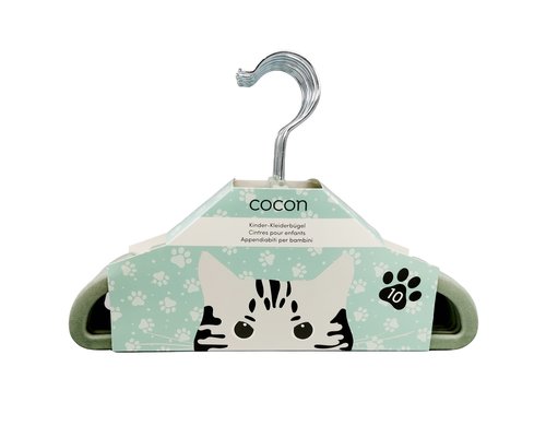 COCON Kleiderbügel samt 10er Pack 30x0.5cm, grün mit silber Haken