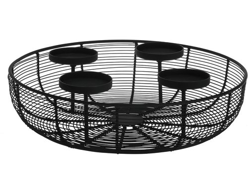 Eglo Adventskerzen Halter Hagony Metall, Ø 360, H 100, Schwarz