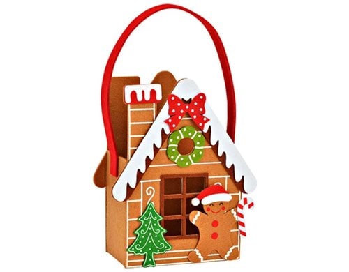 G. Wurm Filzkorb Lebkuchenhaus Polyester, 17x21x8cm