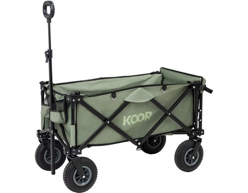 KOOR Bollerwagen Kjerre Olivegrün, Lufträder, 111x50x111cm, 12.3Kg