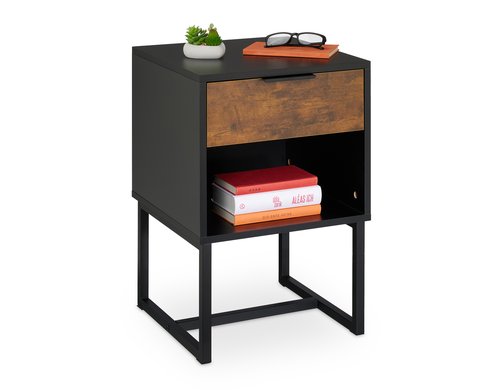 relaxdays Nachttisch Industrial MDF, 60,5 x 40 x 41,5 cm