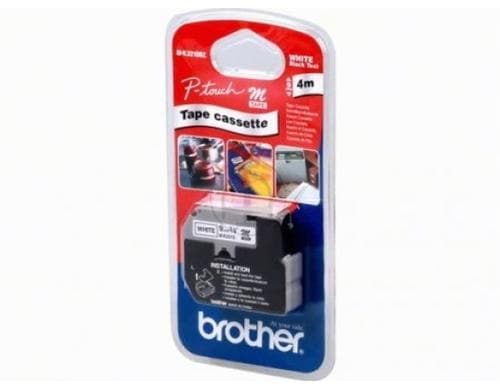 Brother P-Touch Schriftb M, 9 mm Band weiss, Schrift schwarz, Länge 4 m
