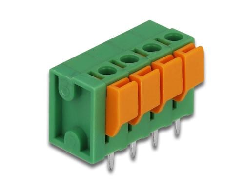 Delock Terminalblock mit Drucktaster, 4Stk für Platine 5.08mm , 4Pin, vertikal