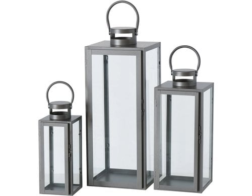 Boltze Laterne Arana 3-teiliges Set, Silber