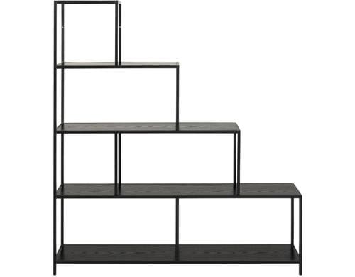 AC Design Bücherregal Seaford MDF/Stahl, 135x35x150 cm, Schwarz