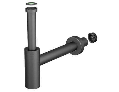 Diaqua Profi-Line Waschtisch-Siphon Edelstahl schwarz matt, 1 1/4 X Ø 40 MM