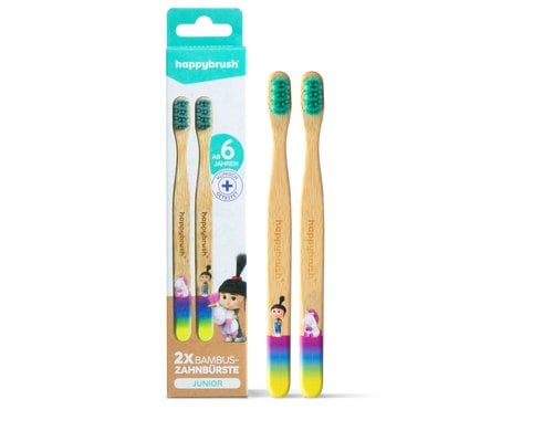 happybrush Bambus Zahnbürste Handzahnbürste f. Kinder Agnes