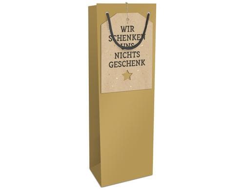 B+C Geschenktasche Kraftp.Uni Postkarten gold, 12x36x10cm