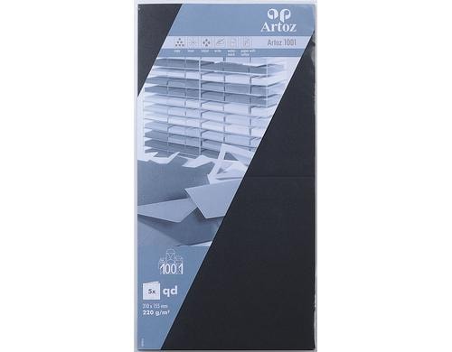 Artoz Blankokarte 1001 15.5x15.5cm 220 gm2, Schwarz, 5 Blatt