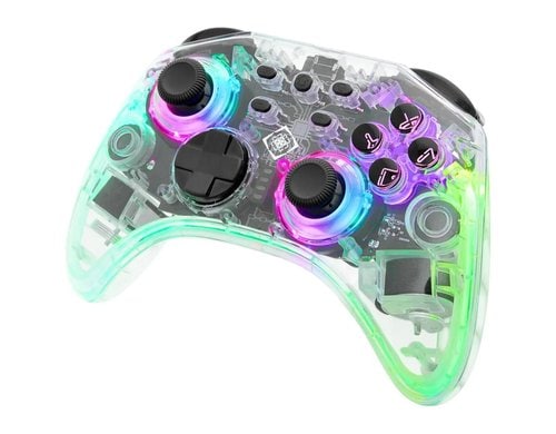 Deltaco Wireless Ctrl. RGB Transparent, NSW Nintendo Switch, white-Transparent, RGB