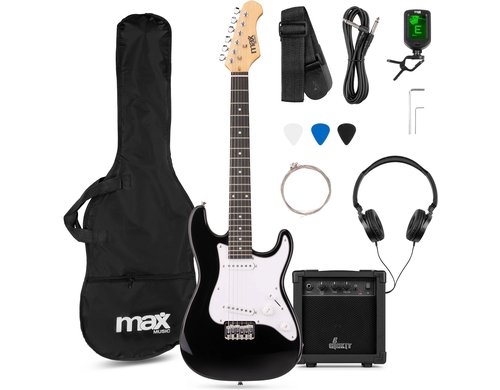 MAX GigKit Junior 3/4 BK E-Gitarrenset, Junior, 3/4, schwarz