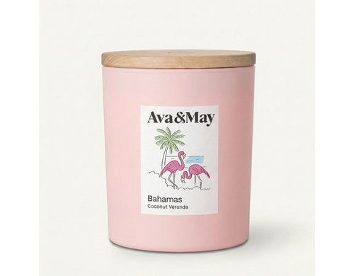 AVA & MAY Duftkerze Bahamas, 220 gr Brenndauer 56h, 100% pflanzlicher Wachs
