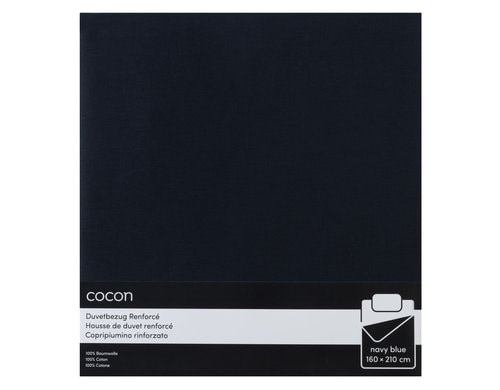 COCON Duvetbezug Renforcé 160x210 cm, dunkelblau