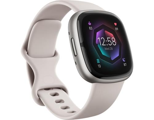 Fitbit Sense 2 Smartwatch lunar white/platinum