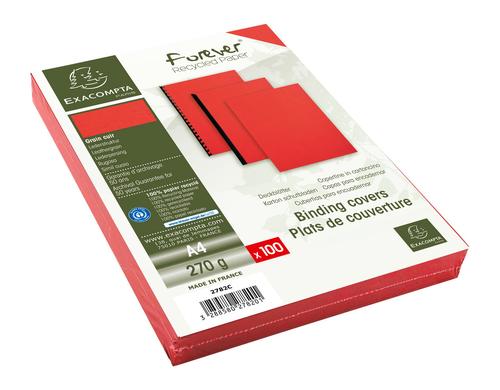 Exacompta Einbanddeckel Evercover Lederpr. 270g/m², Packung 100 Stk, Farbe Rot