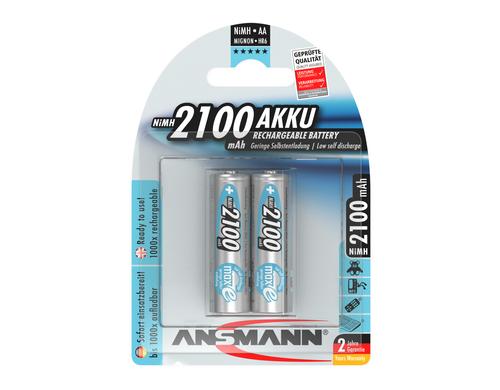 Ansmann Akku AA NIMH 2100 2er 2100 mAh, 1.2V, maxE Technologie, 2er