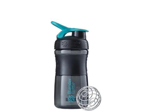 BlenderBottle Sport Mixer Flip, 590ml Black/Cyan