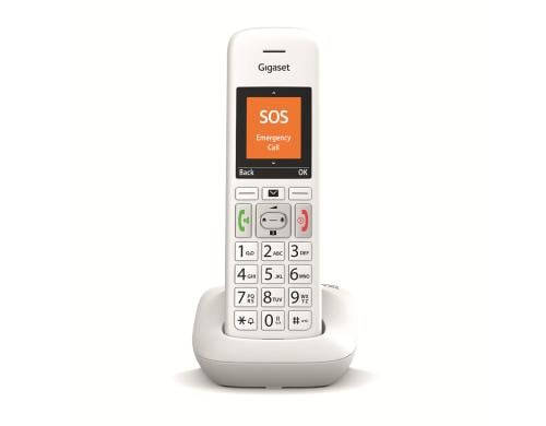 Gigaset E390 weiss analog, Grosstastentelefon