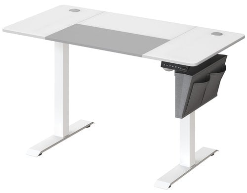 Songmics Bürotisch weiss-grau mit Platte 120x60cm, 1 Ablagefach